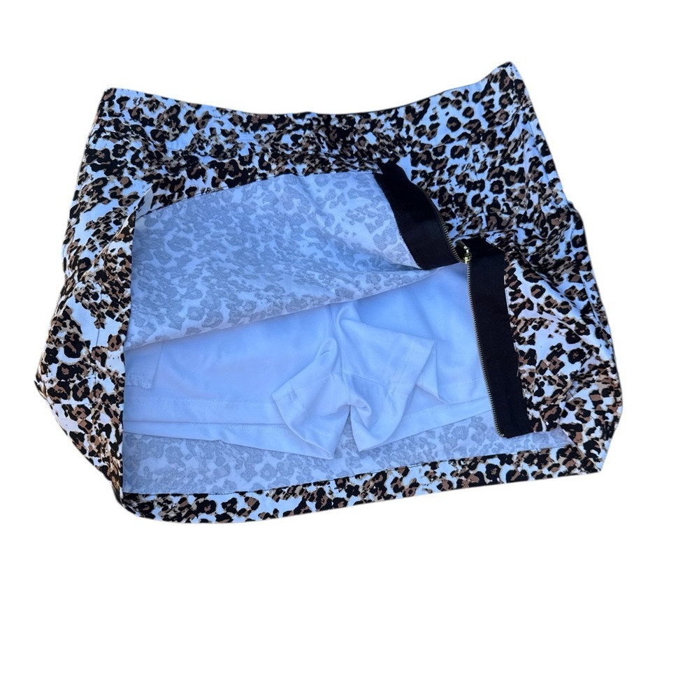 Allyson Whitmore Leopard Golf Skort Sz 12 Animal Print Sport Skirt Zipper Detail - Picture 4 of 8